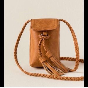 Francesca’s HELEN braided tassel phone crossbody